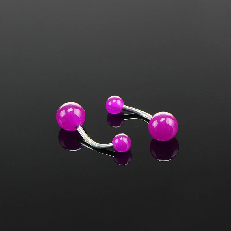 Светящиеся Акриловые Кольца для пупка Женский пирсинг живота штанга из