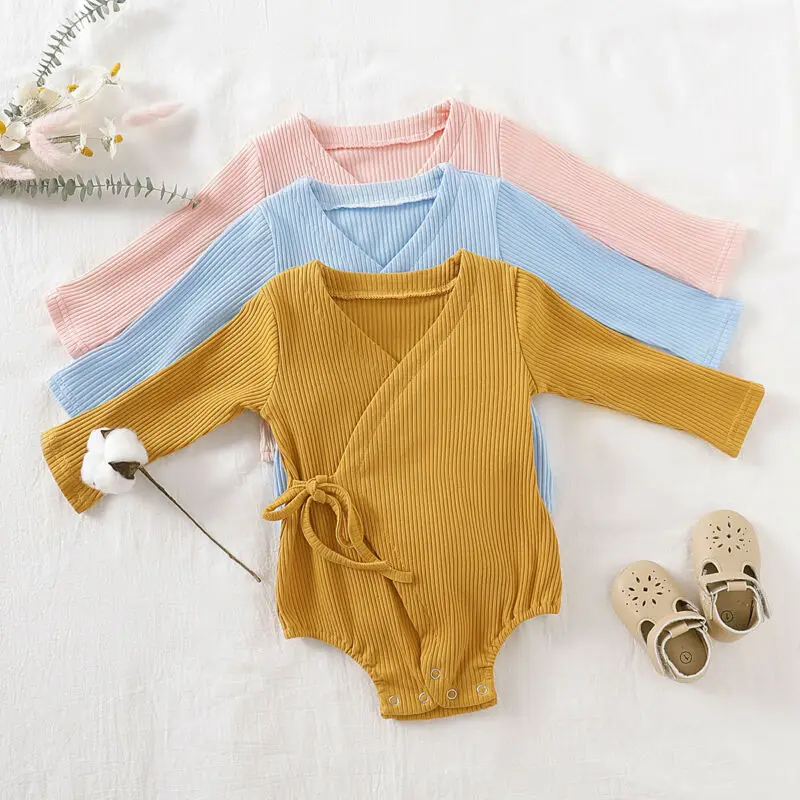 Коллекция 2019 года осенне-зимние хлопковые боди для новорожденных девочек и