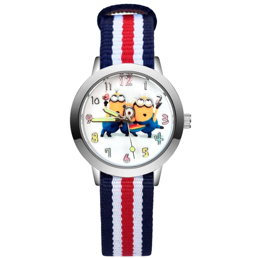 

Fashion Cute Cartoon Style Children Watches Kids Student Girls Boys Quartz Nylon Strap Wrist Watch JA223
