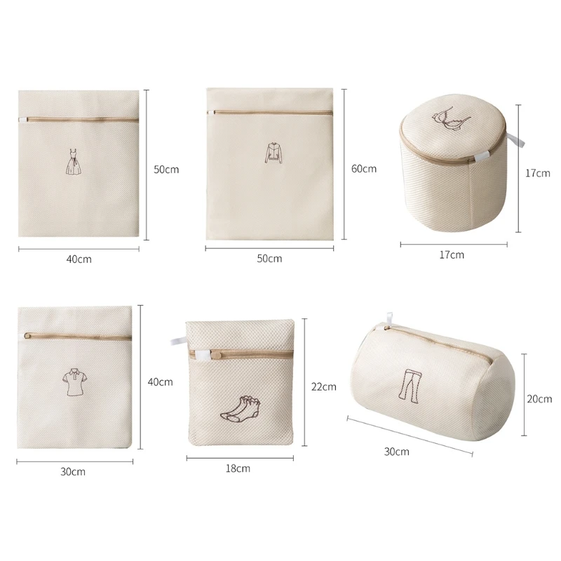 

6pcs Laundry Bags Double Layers Thickened Washing Bag Travel Storage Organizer 53CB