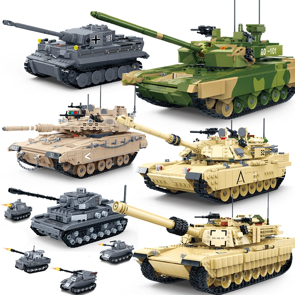 

Gudi military abrams vehicles heavy battle ww2 set model building blocks US Germany world war 2 compatible tiger tank