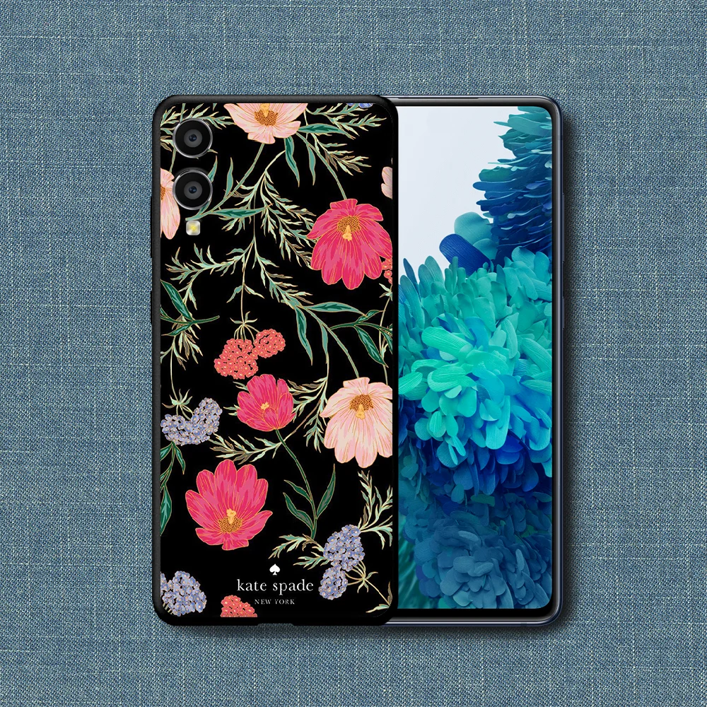 

Fashion Brand Kate Pink Flower Phone Case For Huawei Honor 6A 7A 7C 8 8A 8X 9 9X 10 10i 20 Lite Pro Play black Bumper Pretty