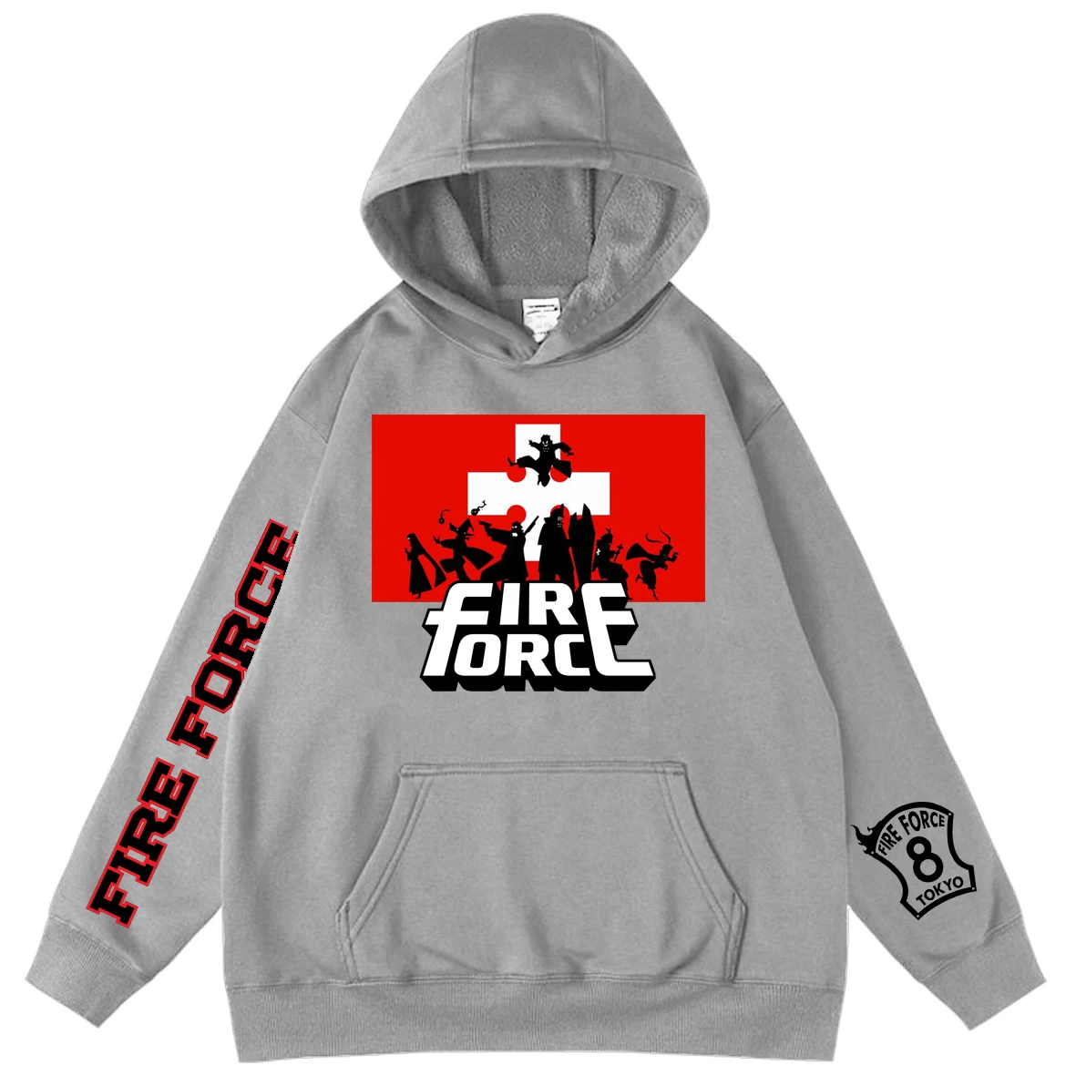 

Anime Hoodies Fire Force Men's Sweatshirts Hip Hop Streetwear Hoodies Manga Pattern Unisex Men Hoodie Tops Oversized Hoodie