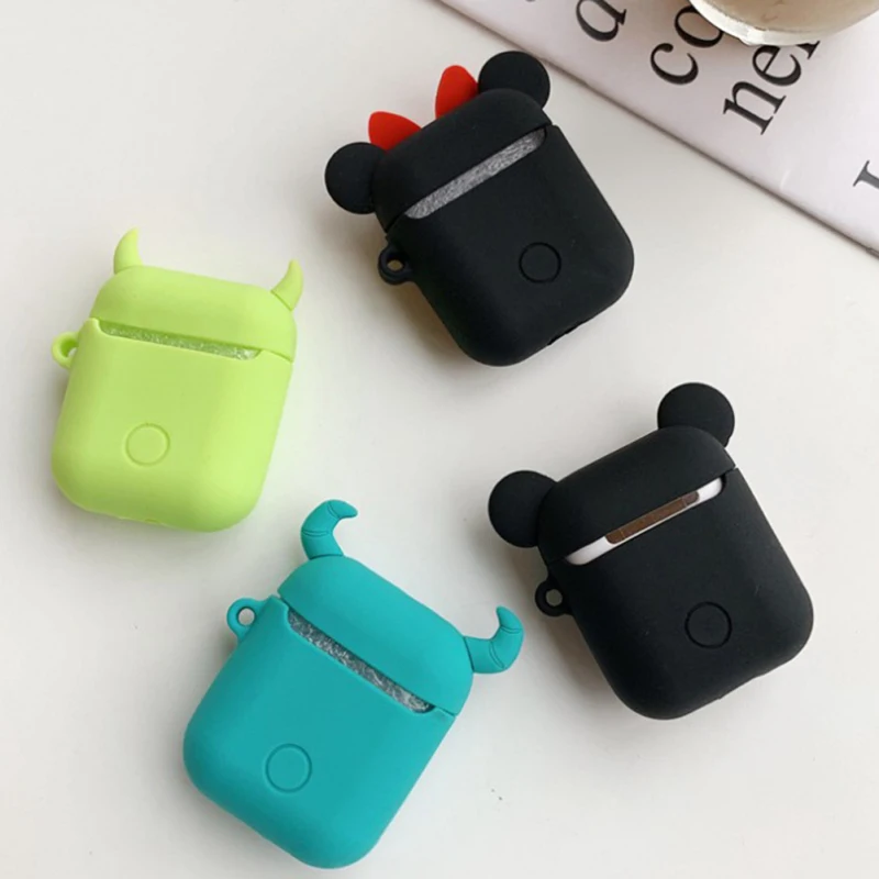 Kingqiu чехол для наушников, чехол для наушников Apple Airpods, чехол для зарядки, 3D мультяшный цветной милый Дисней, коробка для наушников, чехол для Airpod