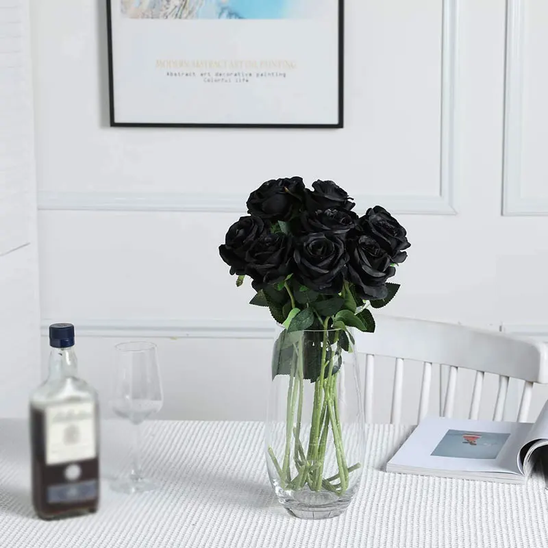 

Artificial Silk Rose Flower Lifelike Fake Bouquet Vases for Home Decoration Wedding Decorative Plants Bridal Artificial Flowers