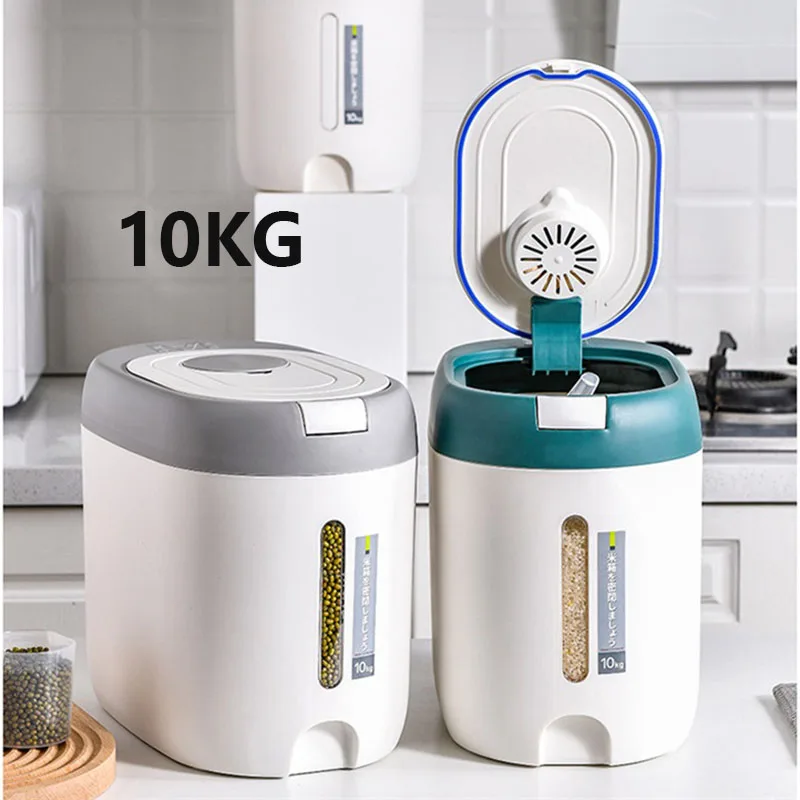 

10KG Kitchen Rice Container Bucket Moisture Proof Insect Proof Flour Grain Sealed Jar Cereal Snacks Storage Box Kitchen Supplies