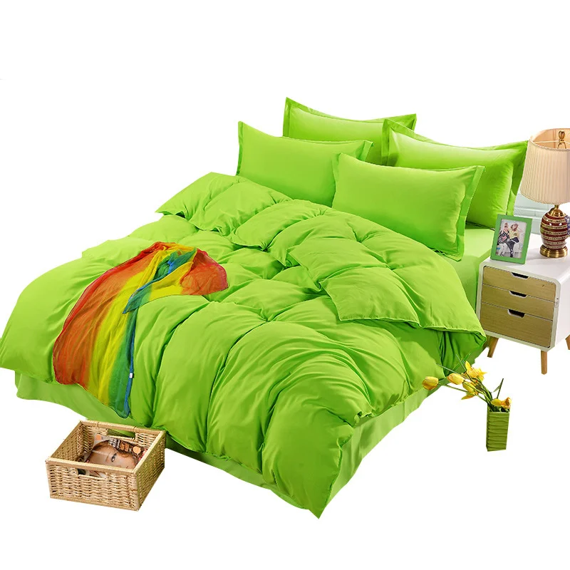 Green 1PC Aloe Cotton Duvet Cover Soild Quit Cover Skin Care Bedclothes Home Decor Comforter Cover Double Queen King - Цвет: Green