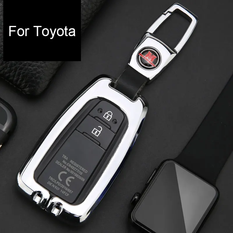 

Remote car key cover Case Zinc Alloy Key Shell For Toyota Highlander Land Cruiser Riez 86 Hilux Fortuner Rav4 Camry Prado CHR