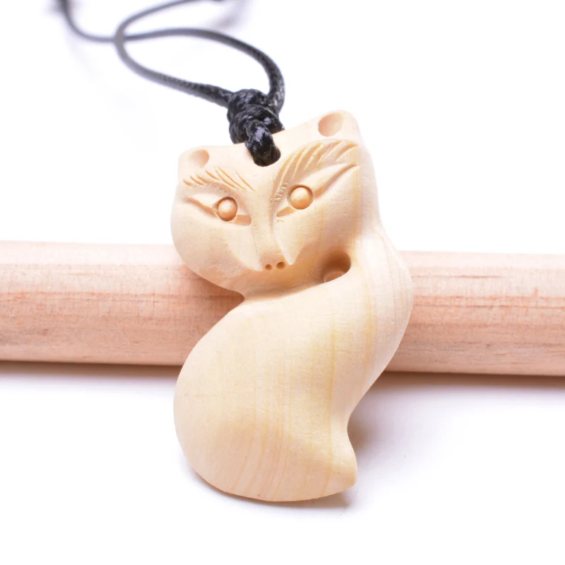 Ожерелье с милыми животными Подвеска для женщин натуральное дерево новая мода