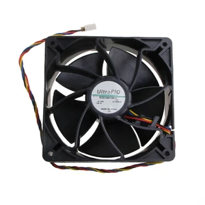 6000RPM 120mm 12cm PWM High Speed CFM Computer Cooling Fan, W12E12BS11B5-07 120X120X38 for DC 12V 1.65A 4wire 4-Pin Dual Ball