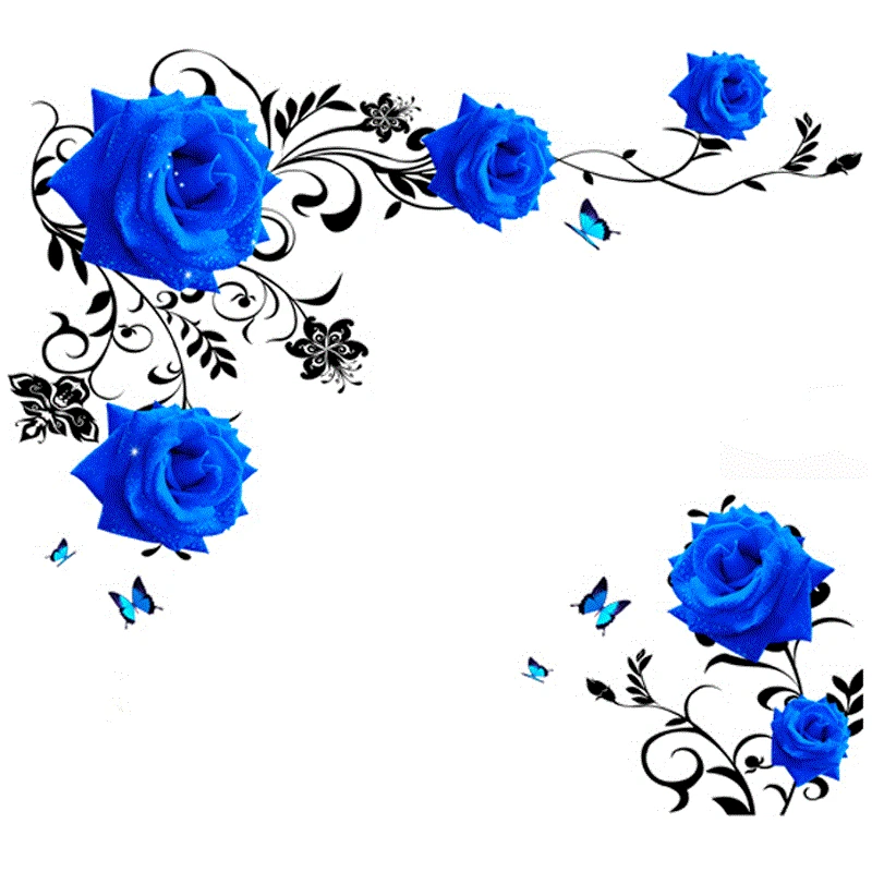 

Azul grande Rosa Flores de pared de fondo TV casa bricolaje