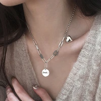 30 silver plated sweet love heart ladies engagement pendant necklace promotion jewelry for women hot sell no fade