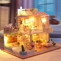 diy wooden dollhouse miniature building kit mini houses roombox big doll house with furniture aldult gift toys for children casa