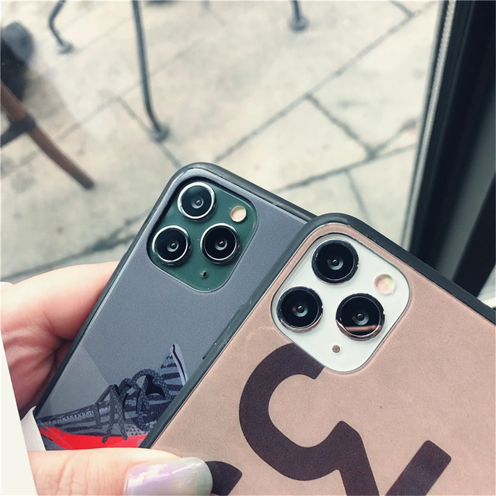 

Super sports Luxury Kanye West 350 V2 Glass cover case for iPhone Xs XR 11 Pro Max 6s 7 8 plus fashion trend white cases
