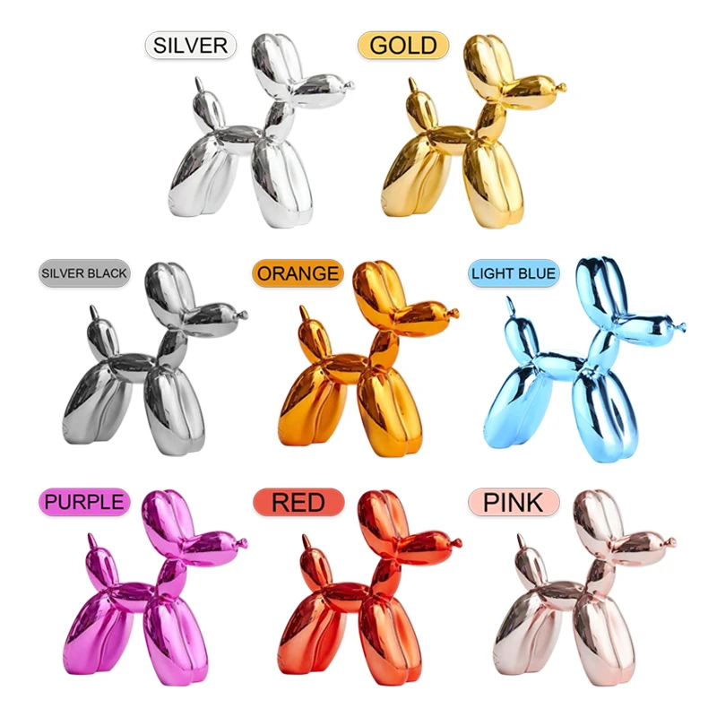 

Animals Figurine Resin Dog Ornament Balloon Dog Crafts Sculpture Statue Gifts Fashion Home Decoration Party Desktop Decoration