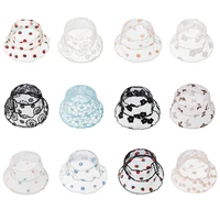 baby hat sweet embroidery flower lace bucket hats kids outdoor travel summer sun cap babies fashion girls beach accessories 0 3y