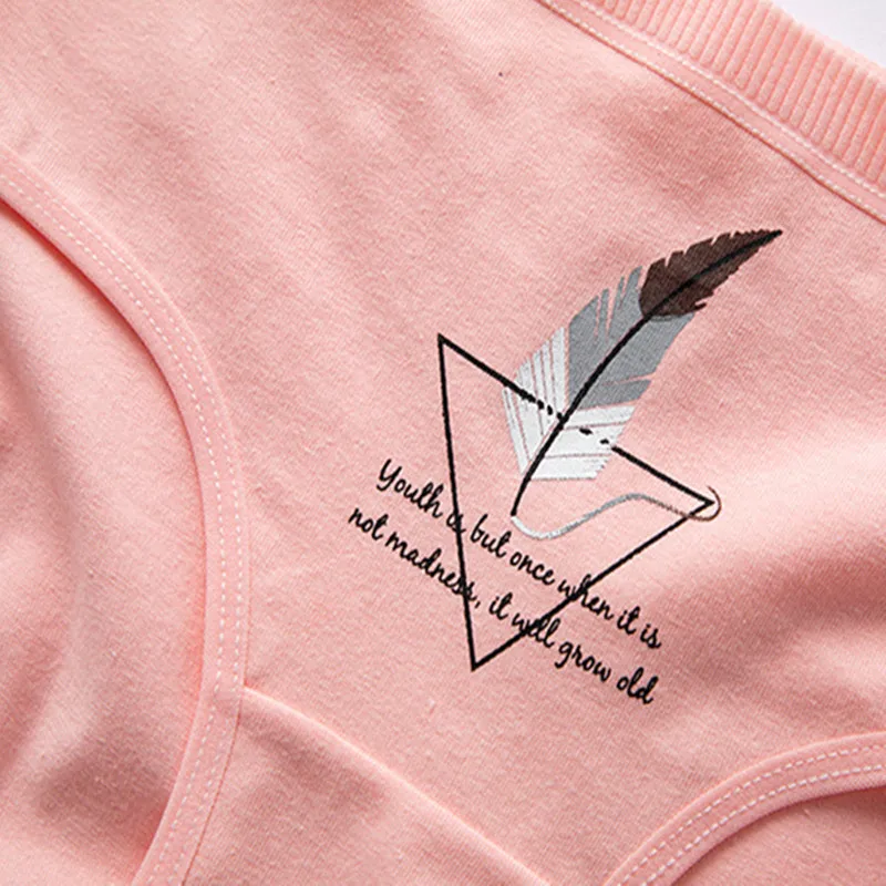 Трусики женские с фламинго милое дышащее нижнее белье из хлопка со средней