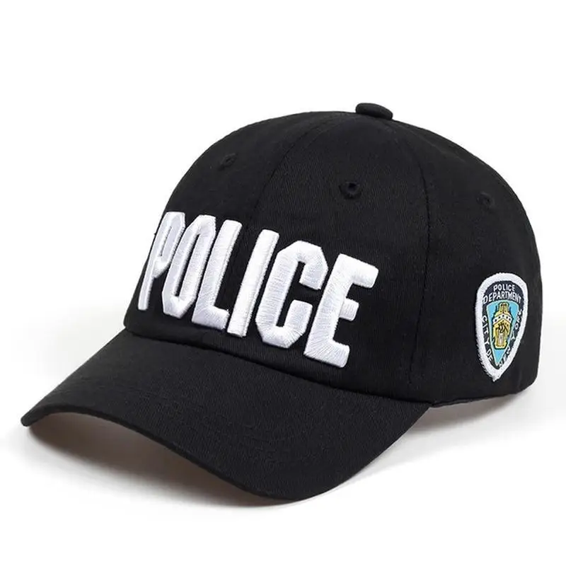 

Полиция письмо Для мужчин хлопок шляпа Ms. Summer Кепка-бейсболка для досуга, Кепка с козырьком, открытый Шапки Кепка для гольфа