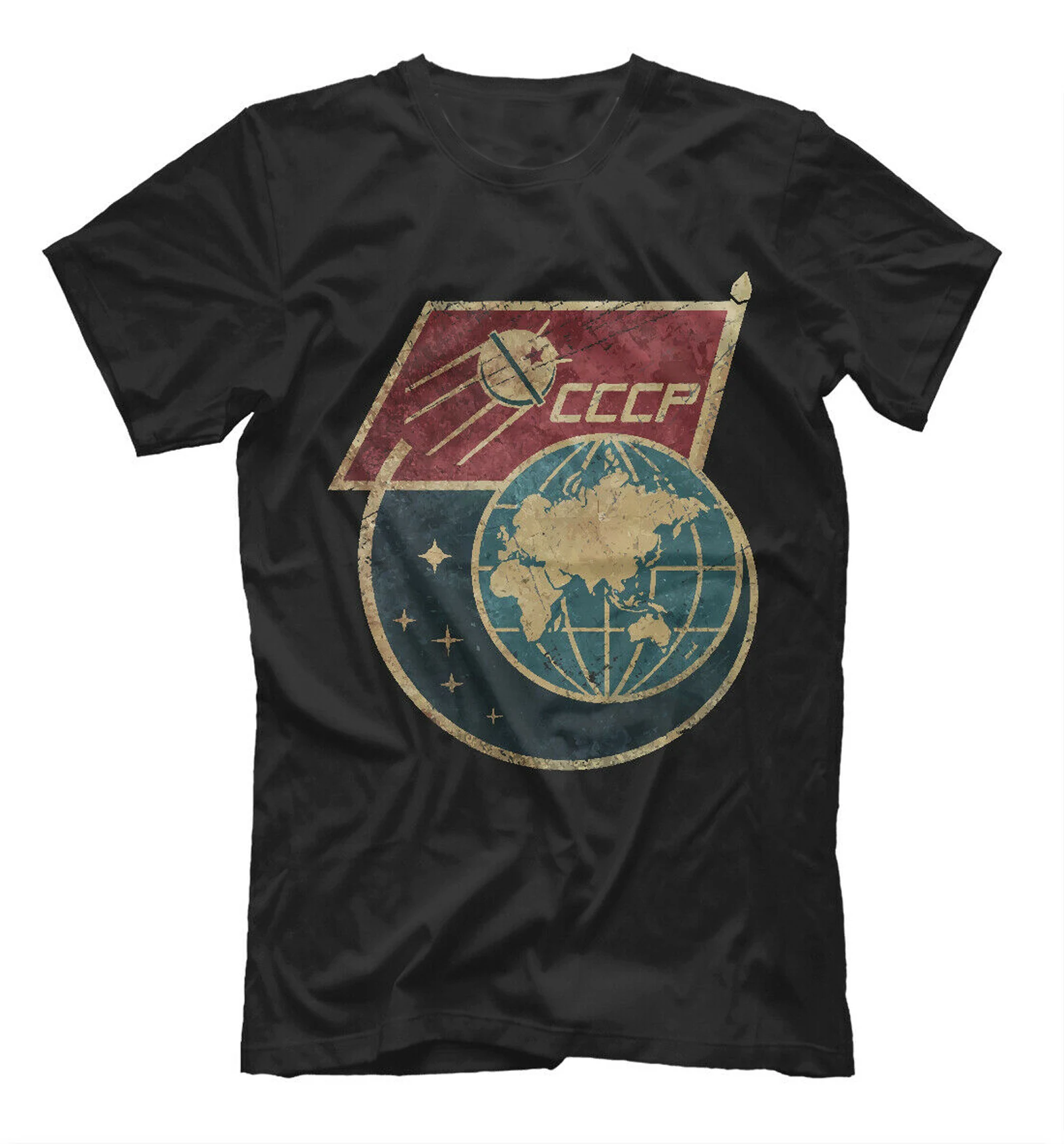 

USSR Space Program Vintage CCCP Russia Soviet Union Satellite T-Shirt. Summer Cotton Short Sleeve O-Neck Mens T Shirt New S-3XL