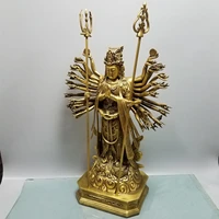wedding decoration Lucky China Seikos red bronze Thousand-hand Guanyin Statue Free Avalokitesvara Thousand-Handed Magic Tool