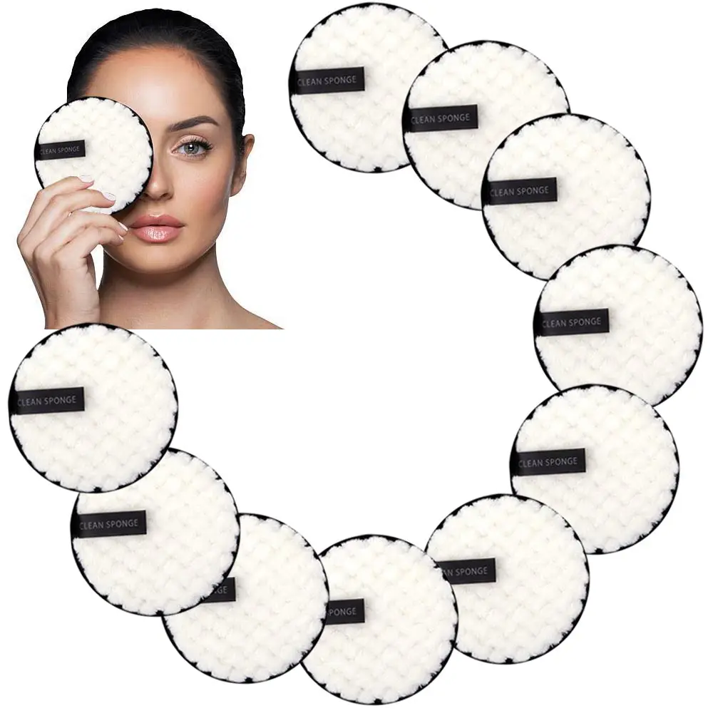 1/2 шт. микрофибра для удаления макияжа лица ткань очищения диска многоразовые