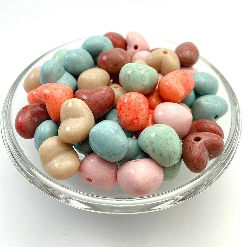 

20pcs/lot Acrylic Beads Nordic Straw Heart Beads For Jewelry Making DIY Bracelet Necklace DIY Acrylic Accessories Wholesale