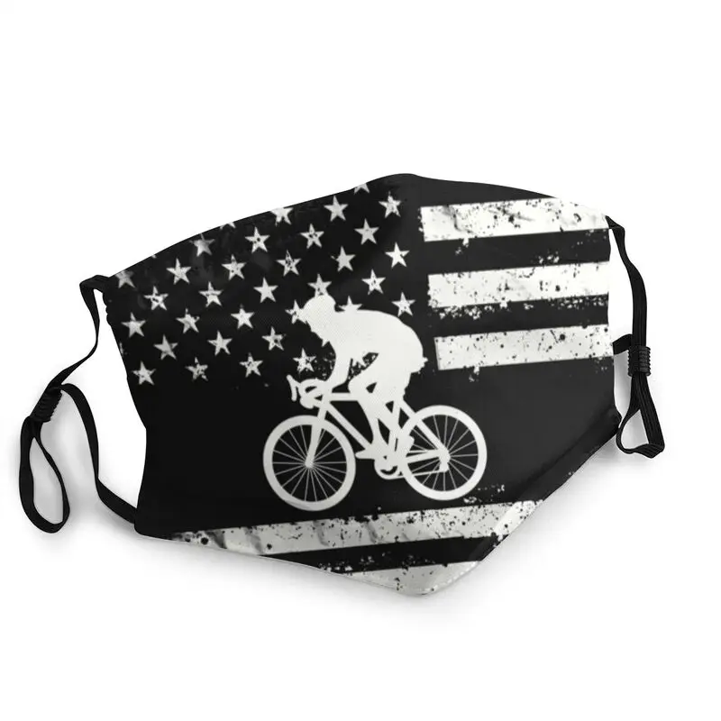 Дышащая Маска для лица с американским велосипедом и флагом США маска унисекс