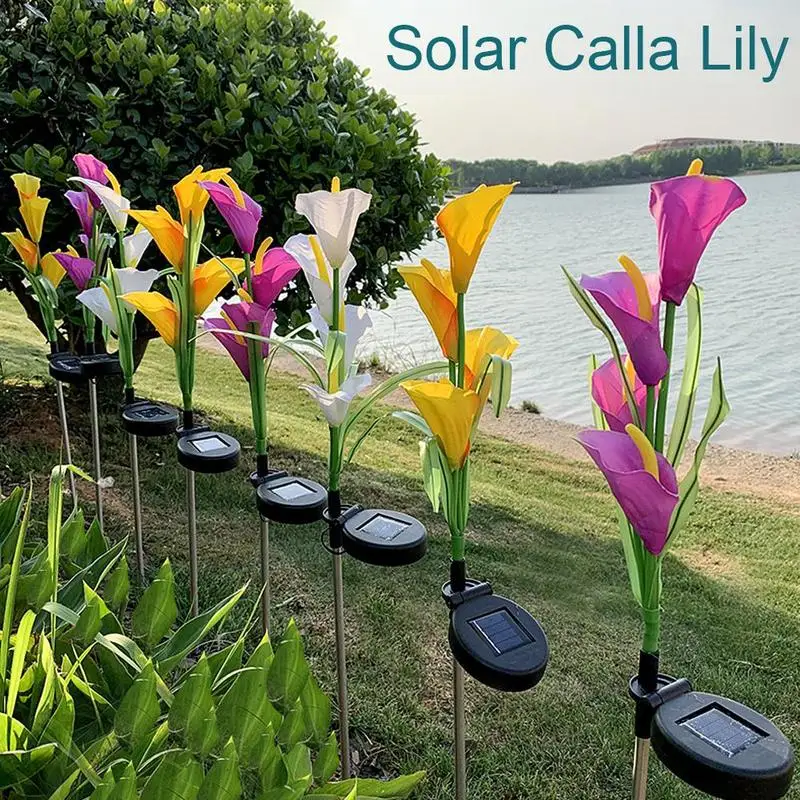 

Solar Lily Flower Light Stake Solar Garden Lily Light with Backyard Flowers Solar Flowers Light 1 Decorative J1D0