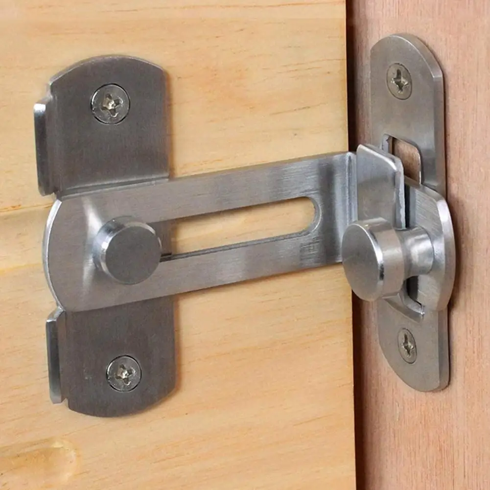 

90 Degree Right Angle Steel Door Latch Hasp Buckle Latch Bolt Lock Sliding Barrel Screws Bending For Doors With B D9T2