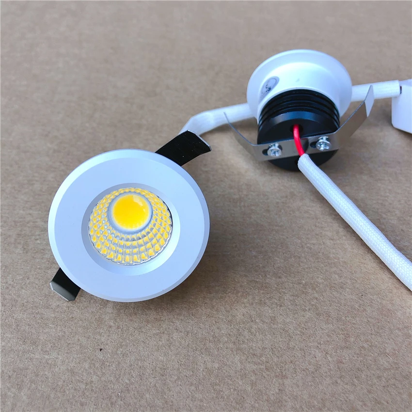 Серебристые/белые мини светодиодные светильники 1 Вт 3 5 отверстие 27 мм 100 240 В