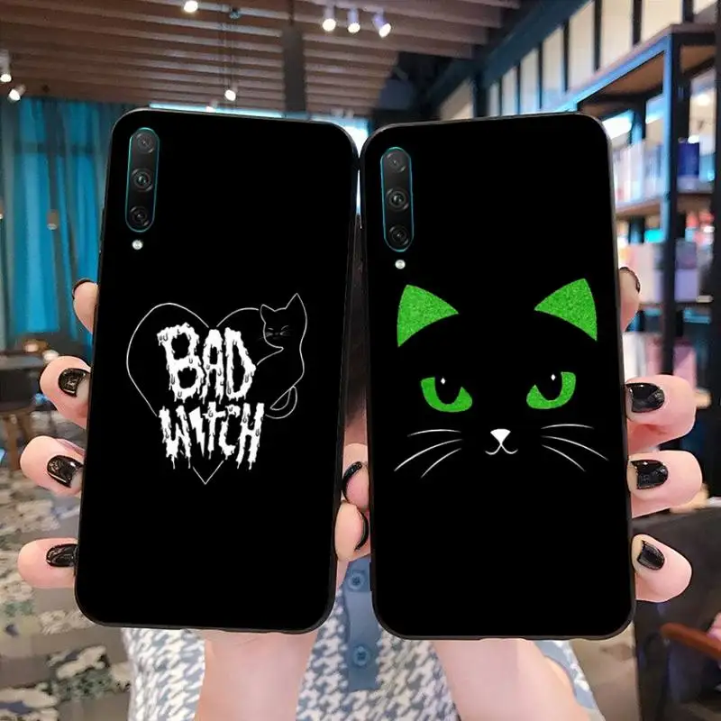 Witch and cat DIY Luxury Phone Case for Huawei P40 P30 P20 lite Pro Mate 20 P Smart 2019 prime | Mobile Cases &amp Covers