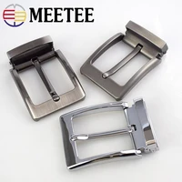 meetee 40mm pin belt buckles mens metal clip buckle diy leather craft jeans accessories supply for 3 8cm 3 9cm wide belts ap034