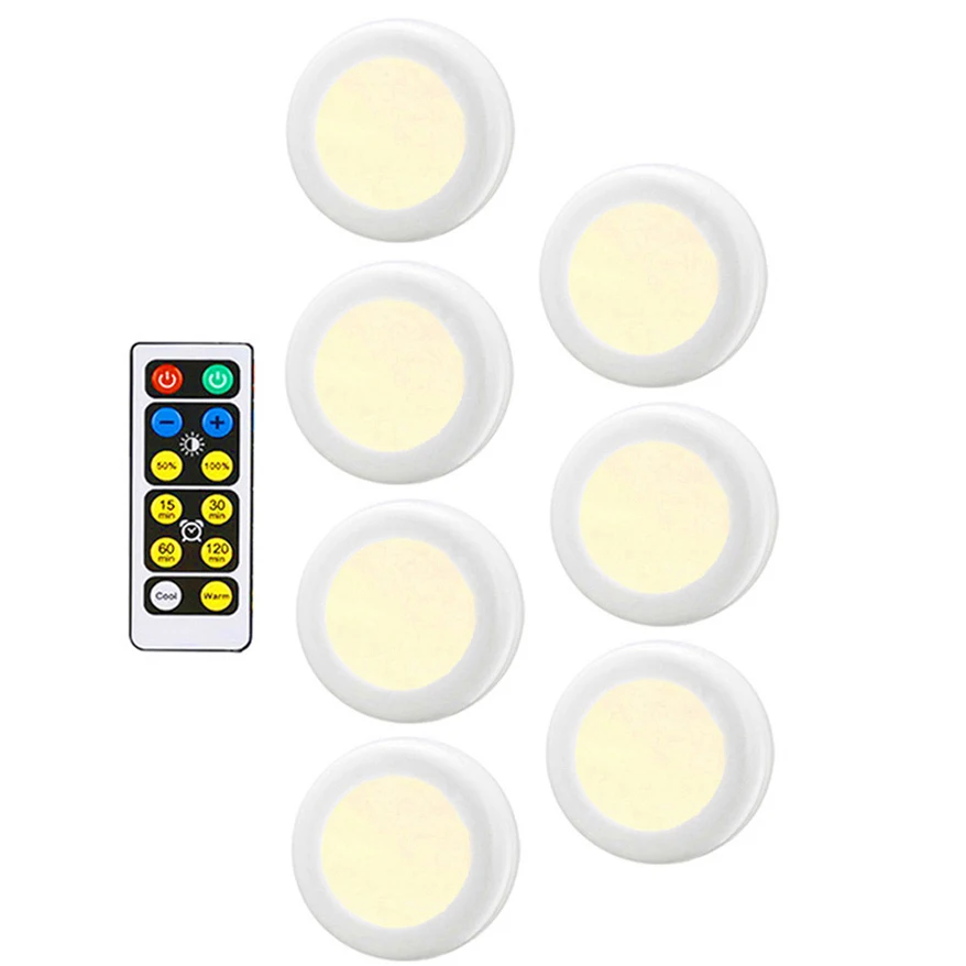 1Lamp 7 Controller Затемняемый теплый белый+ белый двойной цвет сенсорный датчик светодиодный светильник шайба Беспроводная светодиодная подсветка под шкаф кухонный счетчик шкаф светильник - Цвет: 1Lamp 7 Controller