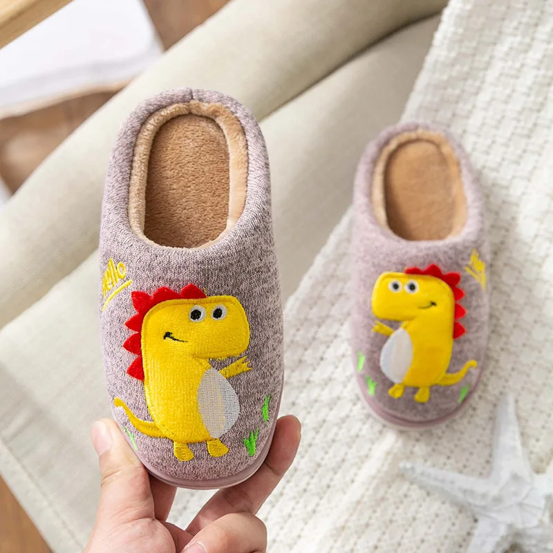 Детская Хлопковая обувь детские домашние тапочки для мальчиков и девочек