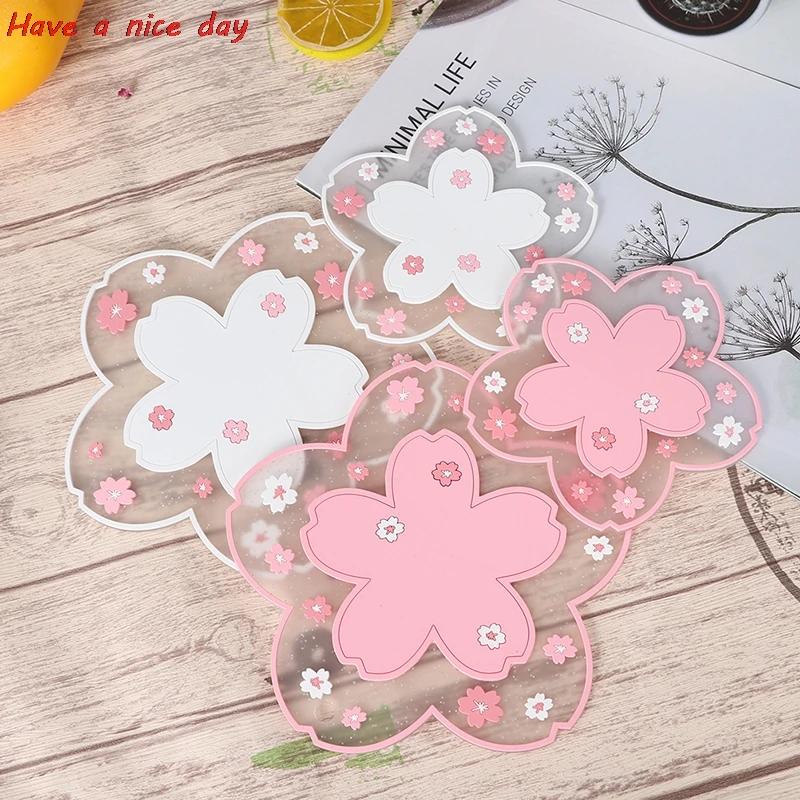 

HOT 1pc Japan Style Cherry Blossom Heat Insulation Table Mat Family Office Anti-skid Tea Cup Milk Mug Coffee Cup Coaster