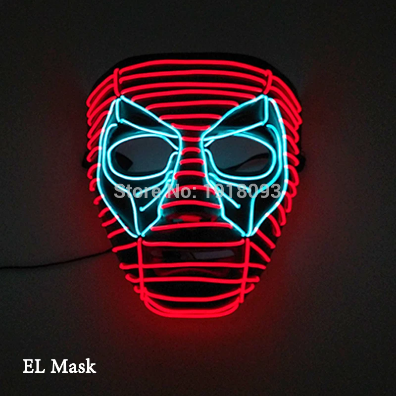 mask 24 Новинка светильник ing маска светодиодный светильник маска фестиваль Косплей Карнавальный костюм маска EL Wire неоновая маска Рождественский подарок вечерние принадлежности - Цвет: mask 24
