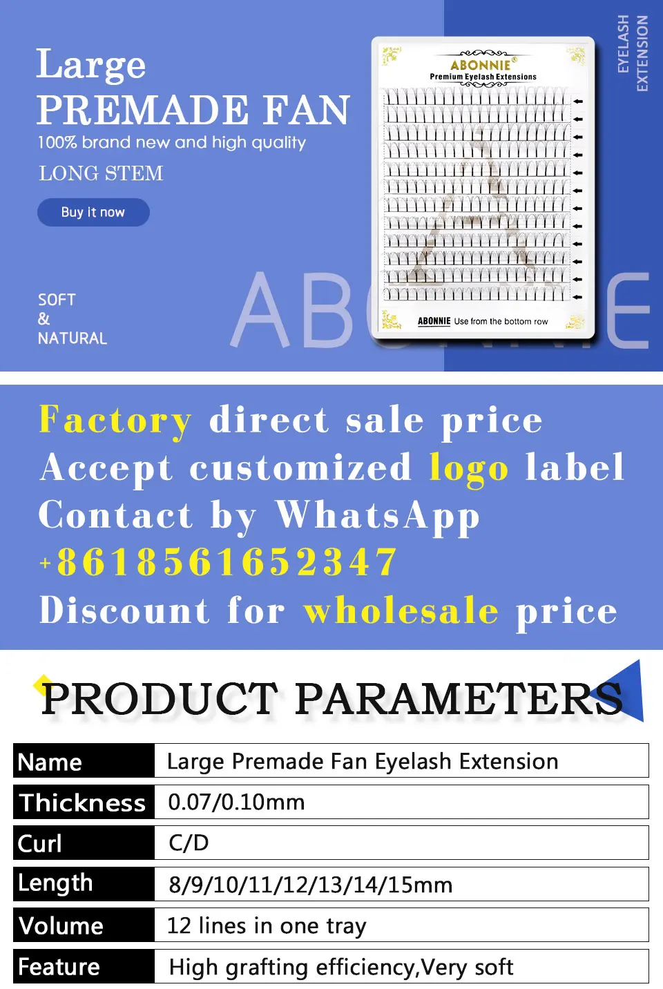 Abonnie big box Premade Fans Faux-Mink-Lash-удлинитель для макияжа-инструменты с коротким стержнем русский-объемные-удлинители