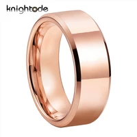 high quality rose gold tungsten carbide wedding band for men women lover gift engagement ring polishing beveled comfort fit