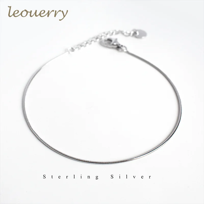 Leouerry 925 Стерлинговое Серебро шикарный браслет цепочка в виде змеи