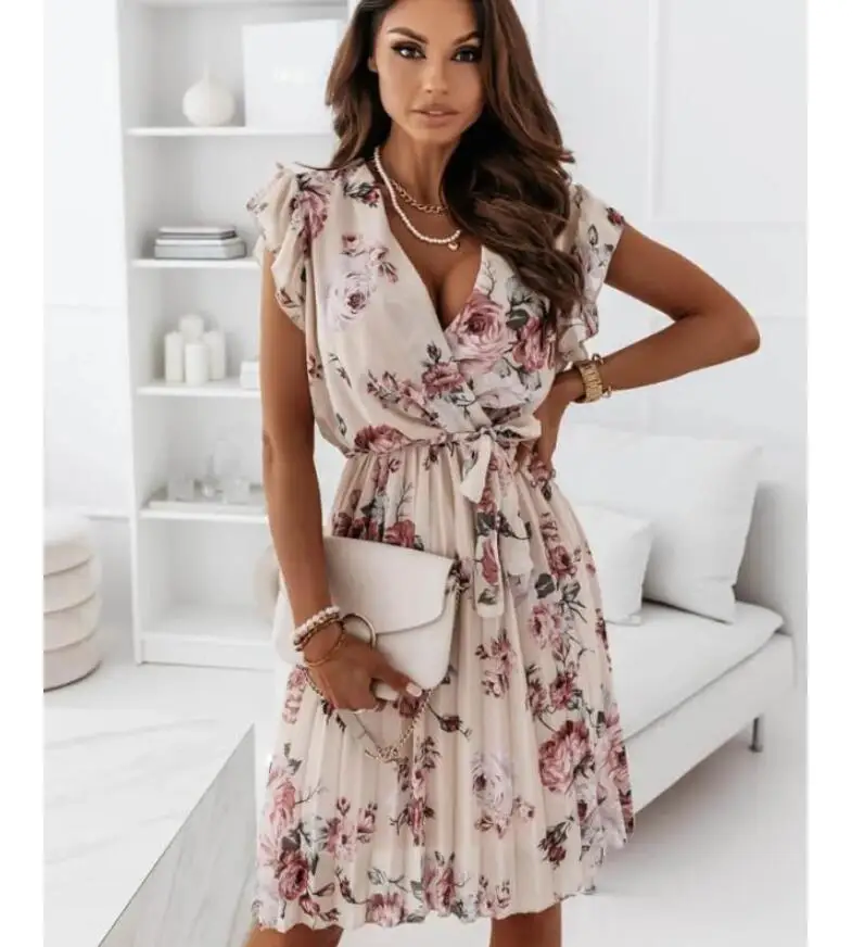 Женские вечерние платья с цветочным принтом соблазнительное летнее