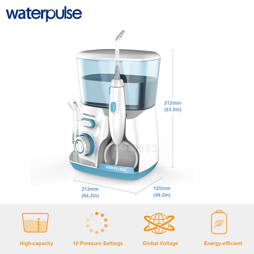 

Waterpulse V300G Oral Irrigator 5pcs Tips Dental Water Flosser Electric Cleaner 800ml Oral Hygiene Dental Flosser Water Flossing