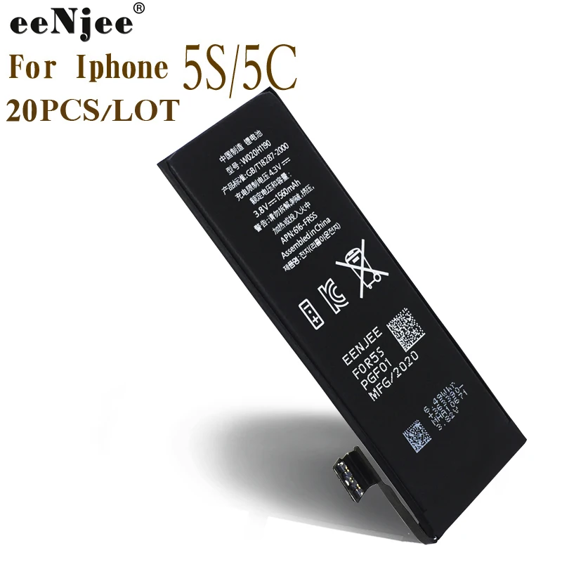 EENJEE 20 шт. аккумулятор телефона для Iphone 5S завод 3 8 V 1560 мАч AAA Qlty 100% испытание на 0