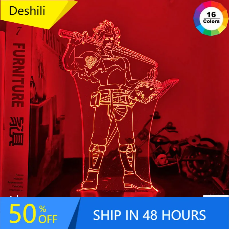 

Anime Led Light Black Clover Yami Sukehiro Nightlight for Bedroom Decor Nightlight Manga Birthday Gift Room Led Night Lamp 3d