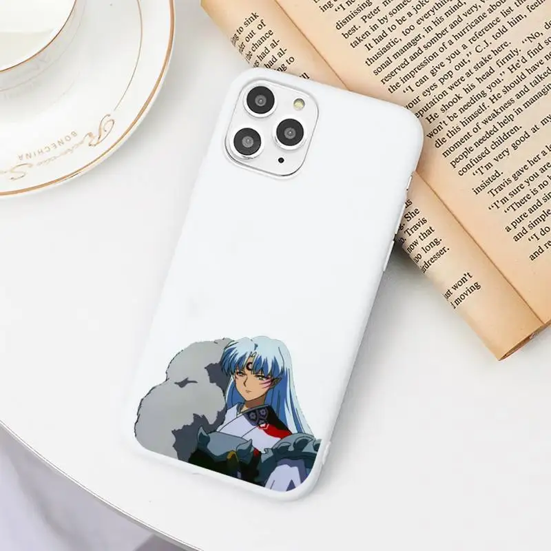 

Anime Inuyasha Higurash Japan Phone Case Candy Color White for iPhone 11 pro XS MAX 8 7 6 6S Plus X 5S SE 2020 XR