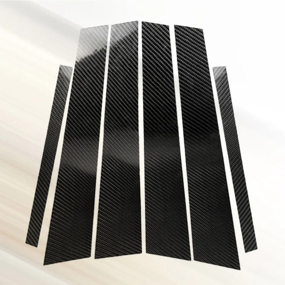 

6 in 1 Car Styling Window B-pillars Molding Trim Decorative Stickers Carbon Fiber Decorative Decals for 3 Series E90 2005-2012