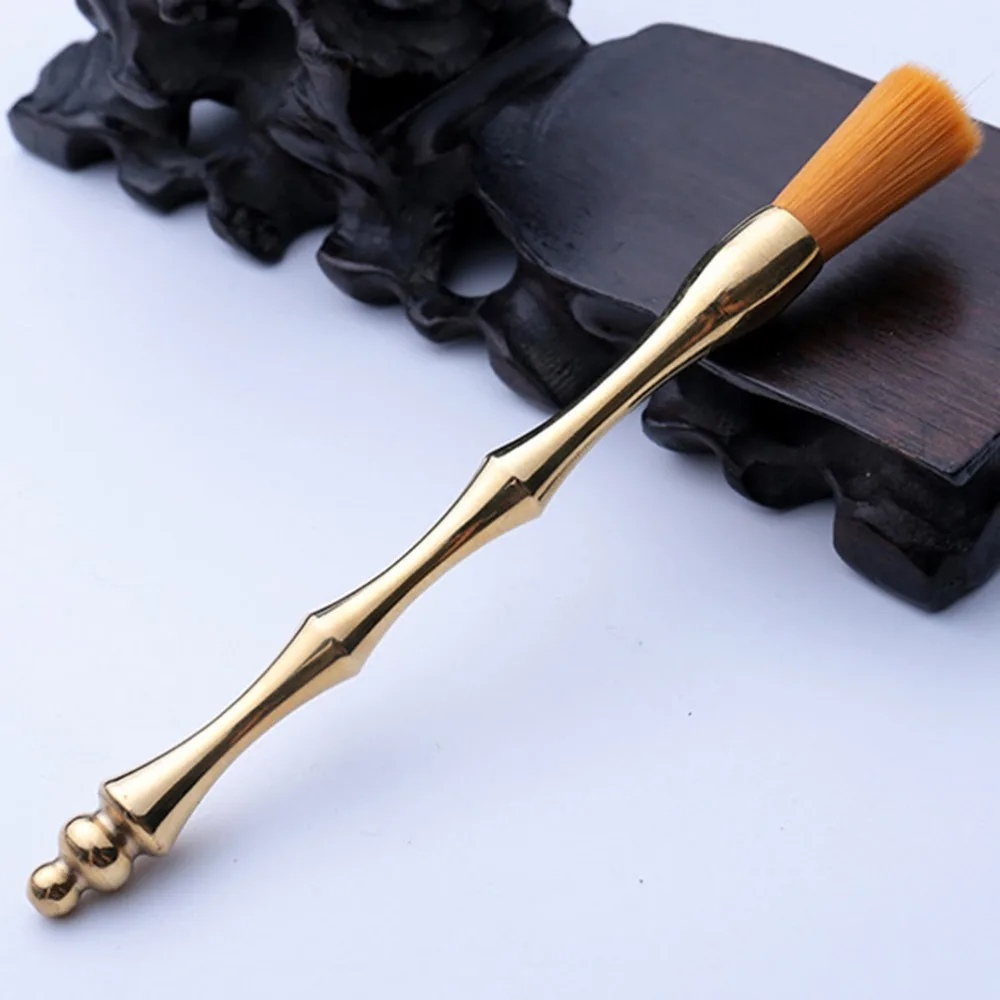 

High Quality Multiple Sizes 100% Copper Tea Pen Wood Tea Bush Tea Sweep Coffee Grinder Machine Cleaning Brush Thee Borstel