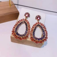 hibride 2019 water drop design women fashion drop earrings cubic zirconia bridal jewelry boucles d oreille femme e 583