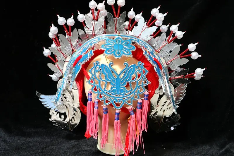 Голубая опера диадема Феникса шляпа древняя китайская свадьба головной убор