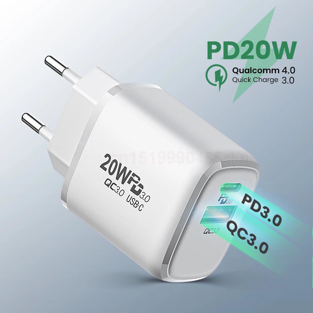 Быстрое зарядное устройство для телефона, 3 А, США/ЕС, USB Тип C, 2 порта - изображение