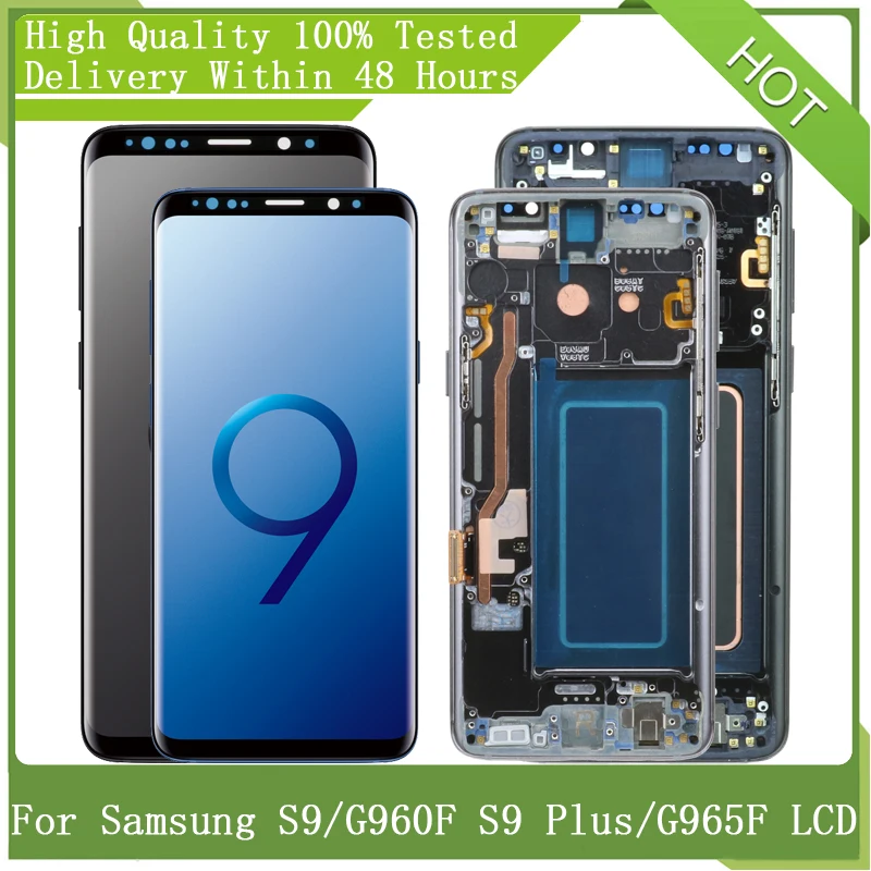 Для SAMSUNG GALAXY S9 G960F S9Plus G965F новый супер AMOLED экран ЖК дисплей сенсорный дигитайзер